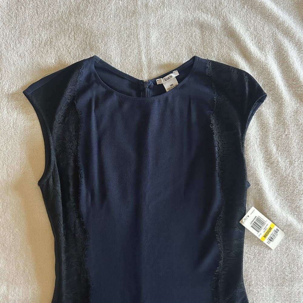 NWT Bar III Navy Blue and Black Lace Cocktail Dress